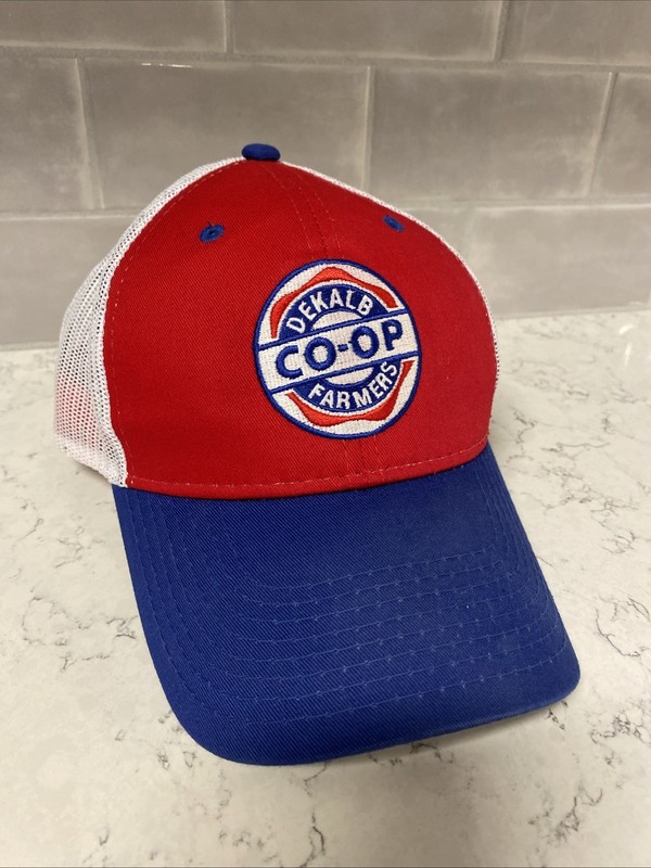 Dekalb Farmers Co-op Red Blue White Mesh Back Snapback Trucker Hat Cap gallery
