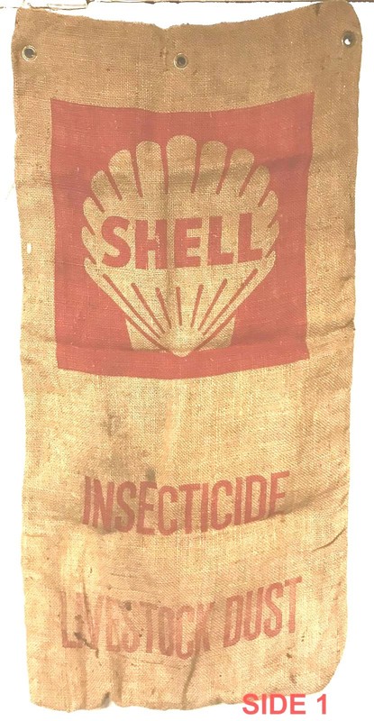 Shell Chemical Co. Div. of Shell Oil Insecticide Livestock Dust Burlap Sack~Rare