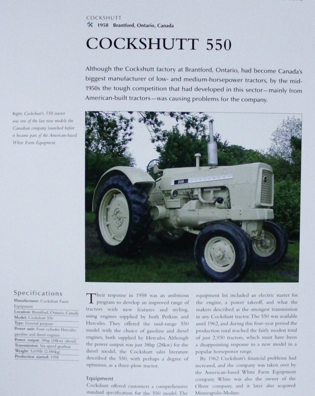 Cockshutt Tractor Picture Info Article Sheet Out of Print Farm Wall Art Decor