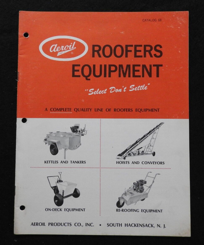 1968 Aeroil Products Co. “Roofers Equipment” Sales Catalog Hackensack NJ