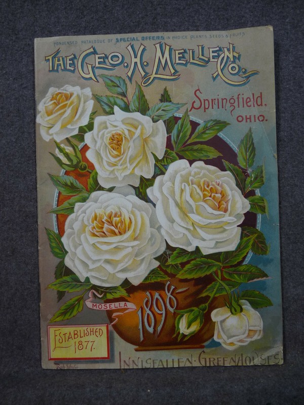 Original 1898 Geo. H. Mellen Co. Rose And Flowers & Seed Packet Catalogue