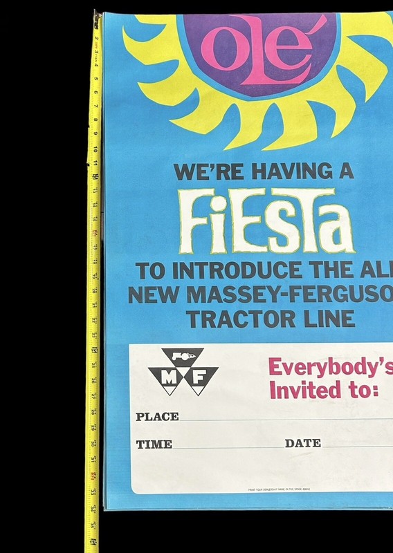 Vintage Massey Ferguson Fiesta Tractor Line Dealer Promotional Poster 22"x34" gallery