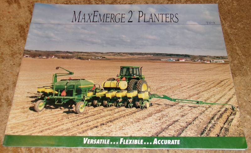 1995 john deere max emerge 2 planters brochure in very good shape used