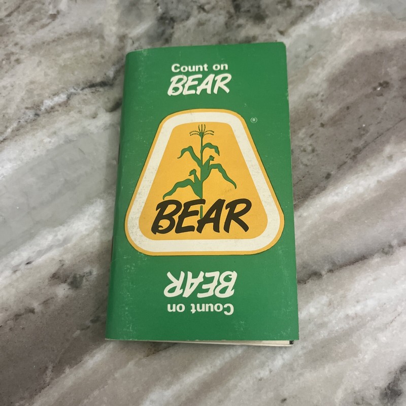 VINTAGE Bear Hybrids Seed Corn Farming Data Notebook Advertising Book Count On