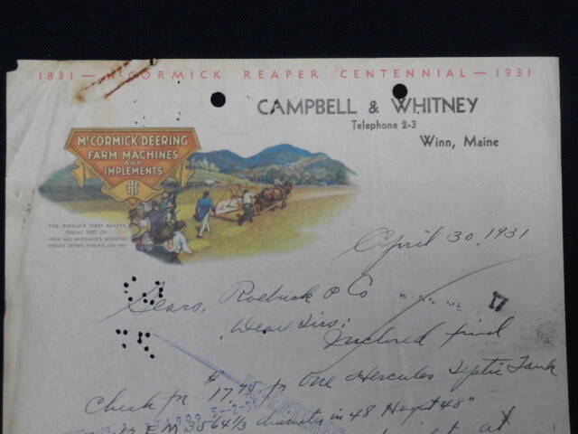 McCormick Deering Centennial Multi-Color Letterhead 1931 IHC Farmall NICE 'MD1' gallery