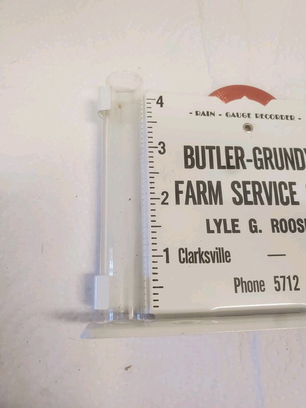 Metal Rain Guage Butler Grundy Farm Service Clarksville Iowa Lyle G Roose County gallery