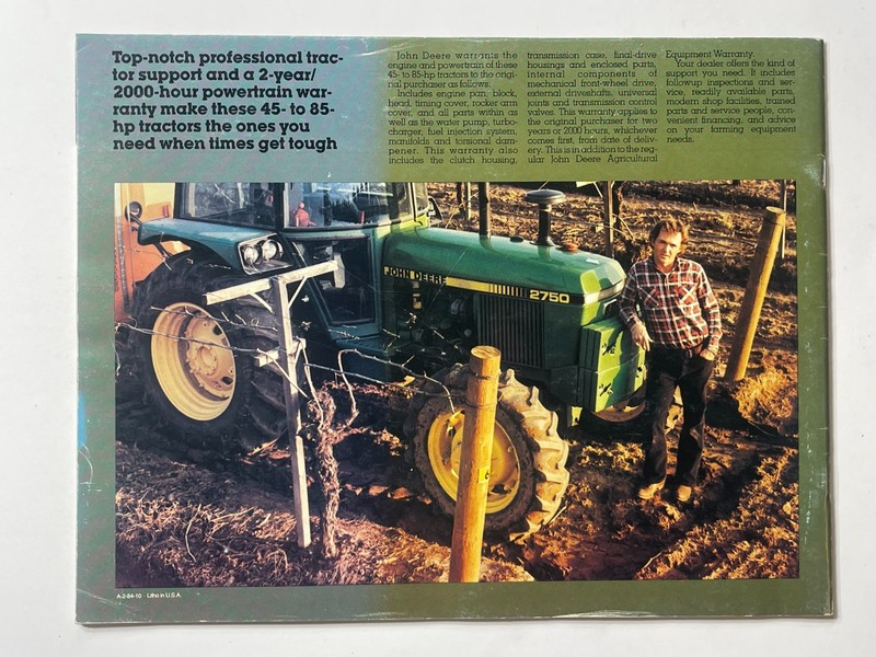 John Deere Tractors 2150 - 2950 45-85 HP Sales Brochure *1984* (Showroom Book) gallery