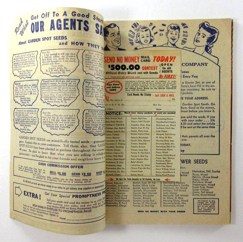 Vintage Garden Spot Seed Catalog Sales Prizes Toys Garden Almanac Lancaster 1955 gallery