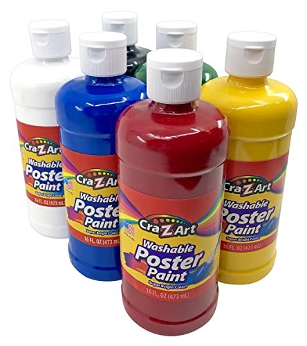 Cra-Z-Art Washable Poster Paint, 16oz Bottles, Assorted, 6 Pack gallery