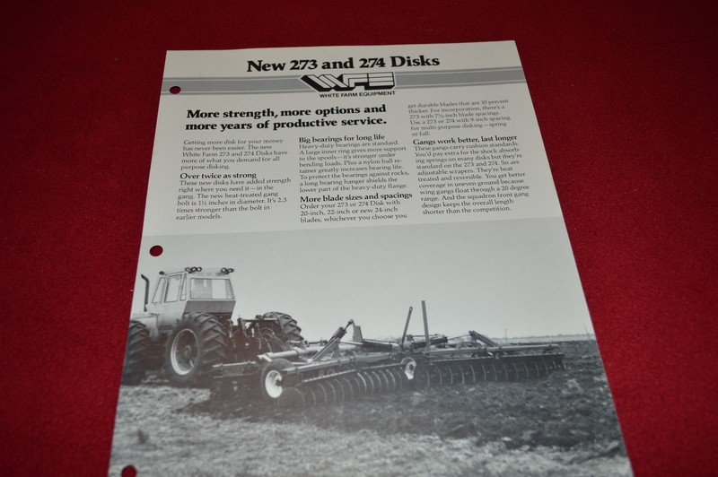 Oliver White Tractor 273 274 Disks Dealer Brochure S278 LCOH