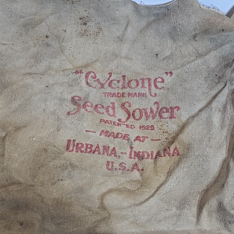 Patented 1925 Cyclone Seed Sower Hand Cranked Antique Seeder Urbana IN USA Works gallery