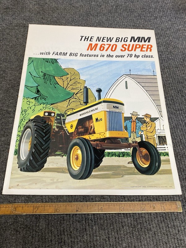 Minneapolis Moline M670 Super Tractor Color Brochure from 1966