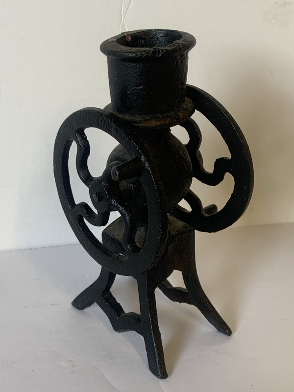 Cast Iron Metal Coffee Grinder Cream Separator Rare Vtg Candle Holder Taiwan gallery