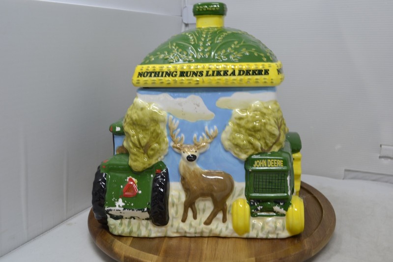 Vintage John Deere Cookie Jar Canister Gibson Ceramic Large