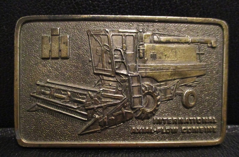 International Harvester IH 1480 Axial Flow Combine Brass Belt Buckle Lewis Corp