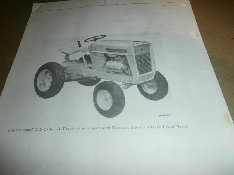 Vintage 71 Cub Cadet Tractor Specification Brochure & Catalog Parts List