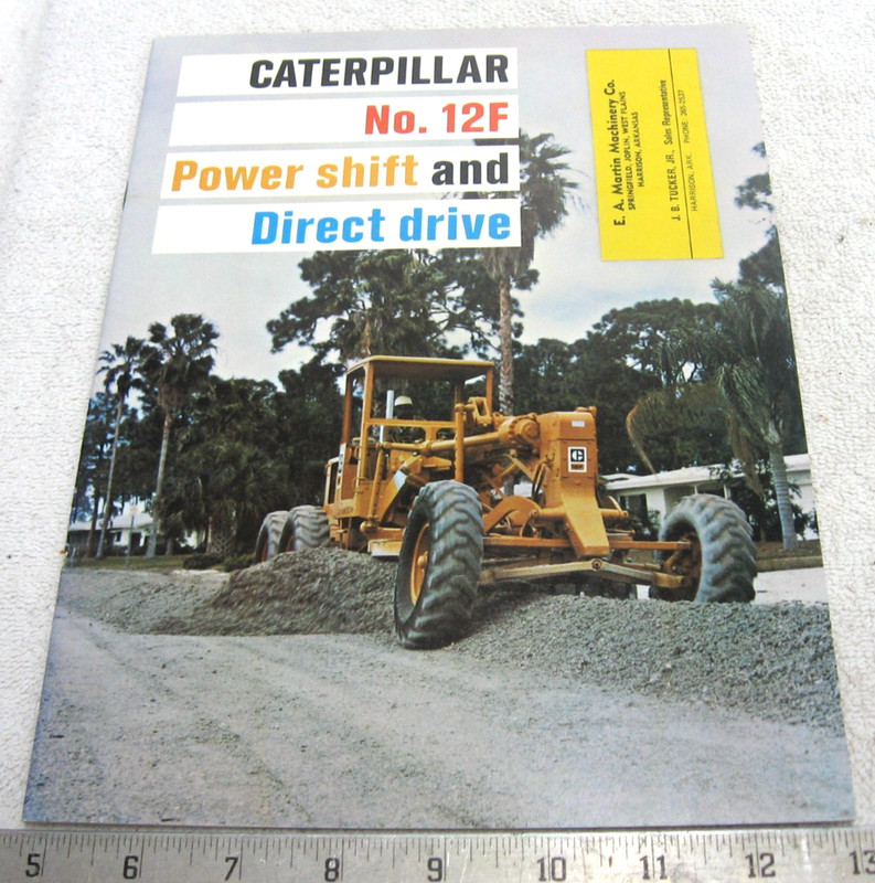 VINTAGE CAT CATERPILLAR NO12F TRACTOR ROAD GRADER BROCHURE CATALOG