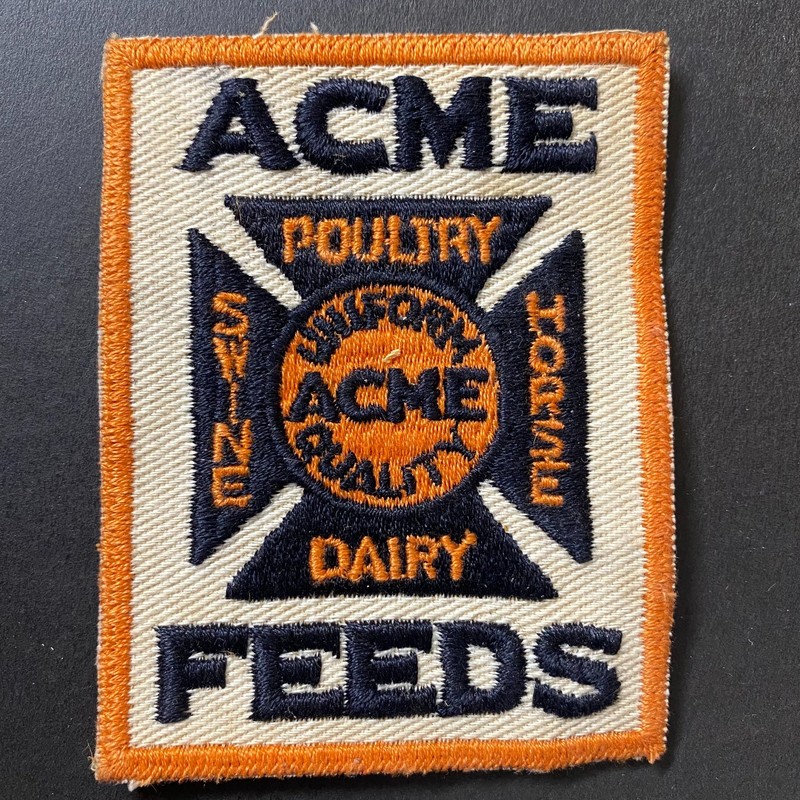 Acme Feeds Embroidered Patch Vintage 2 5/8″ x 3 1/2″ Maltese Cross (#1)