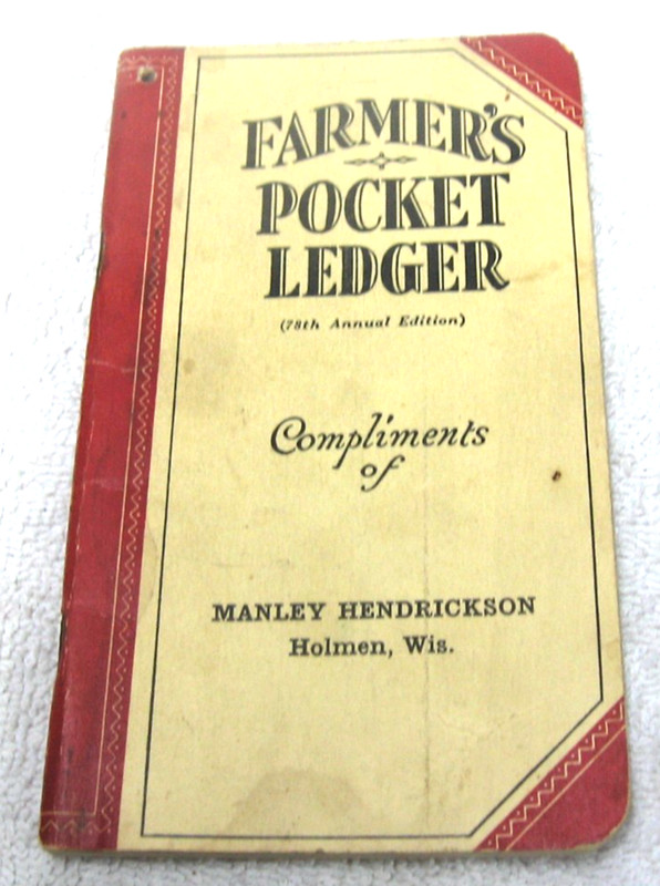 1944 -1945 JOHN DEERE POCKET LEDGER BROCHURE HENDRICKSON HOLMEN WI