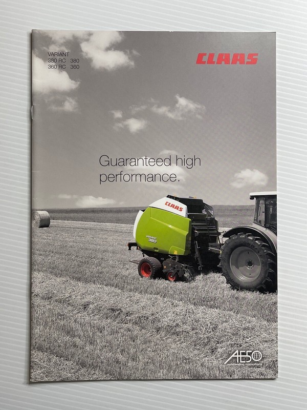 CLAAS Variant 380 / 360 RC Balers Sales Brochure *2010* (Showroom Sales Book)