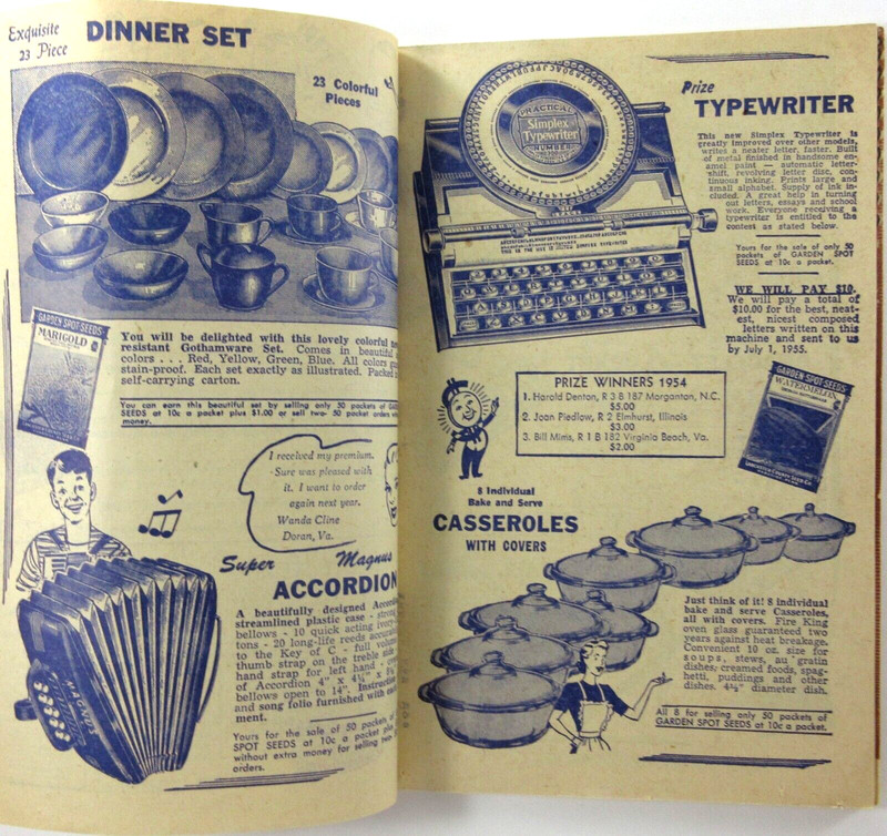 Vintage Garden Spot Seed Catalog Sales Prizes Toys Garden Almanac Lancaster 1955 gallery