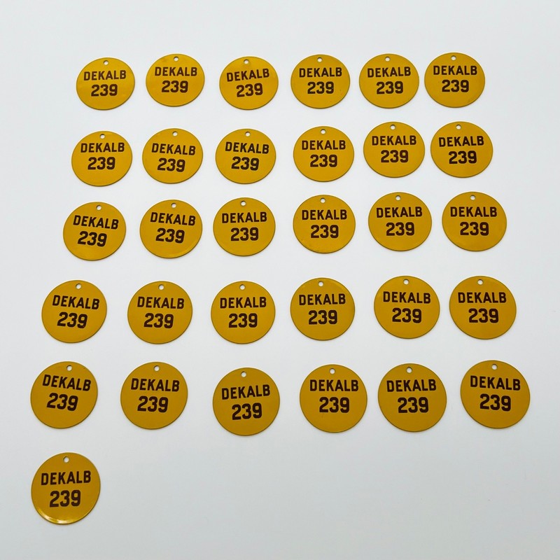 Vintage 1940s DEKALB Seed Corn Hybrid NOS Metal Tags 239, 240, 241, 458