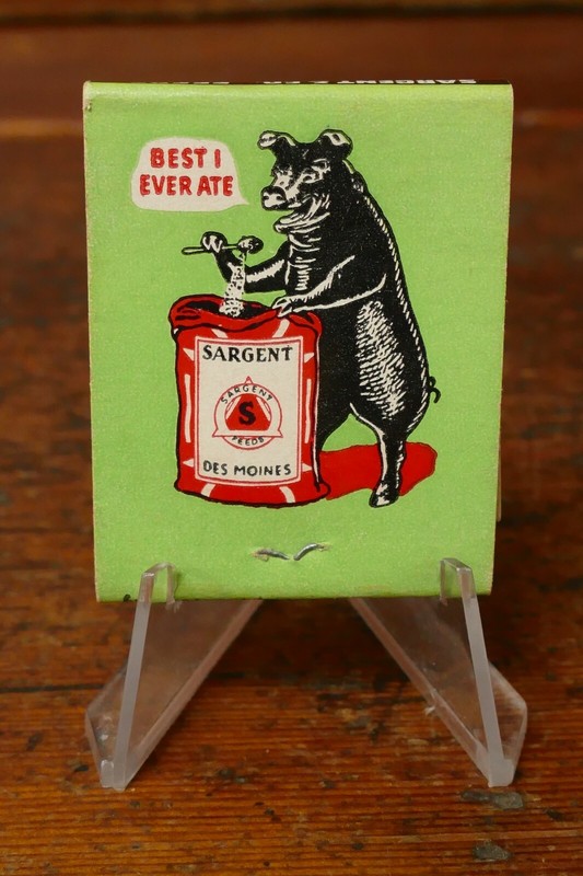 Vintage 1950s SARGENT FEEDS Al’s Feed Store Dolliver, Iowa Matchbook NOS