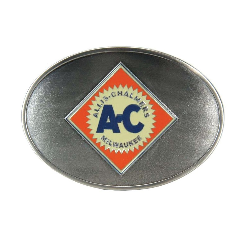 Allis Chalmers Logo Brushed Metal Pewter Belt Buckle 03098