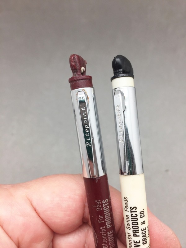 Swine Beef Feed Advertising Pen Lot 2 Pig Cow Topper W.R Grace Atlantic Iowa gallery