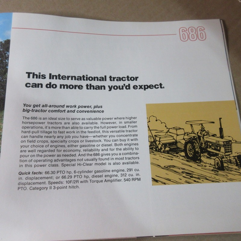 Vintage international harvester tractors brochure 23 to 69 hp 140 284 364 464 86 gallery