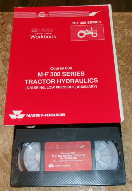 1987 massey-ferguson 300 series tractor hyd. workbook + VHS tape nice used
