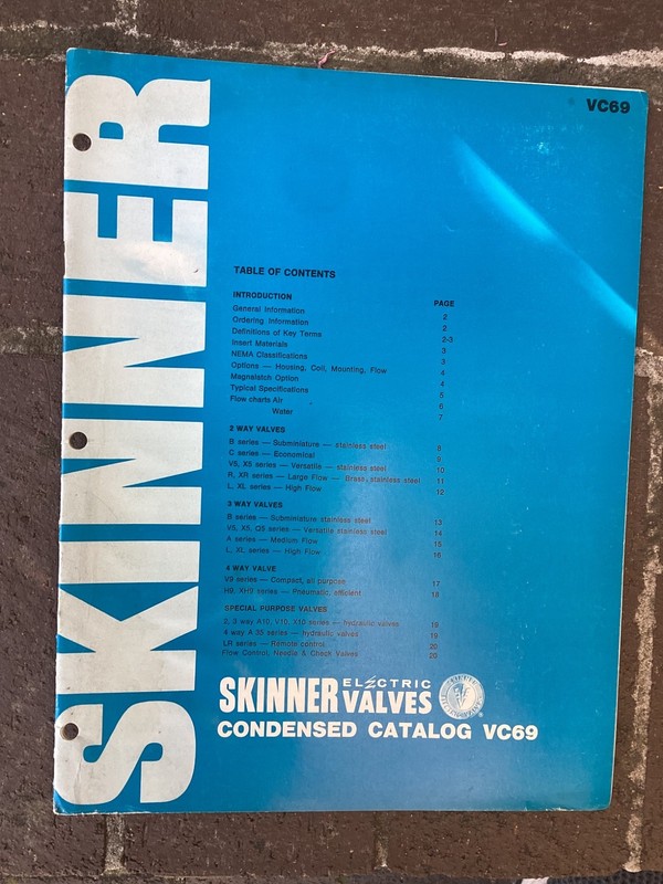Rare Original Vintage Skinner Electric Valves Catalog 19 pgs New Britain CT