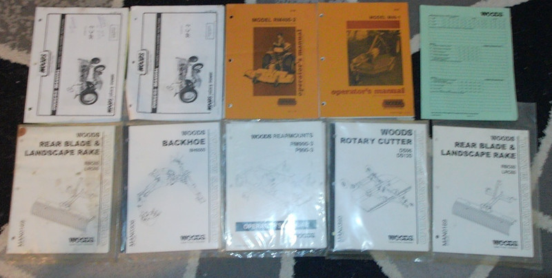 Woods- Vintage Tractor Operators Service Manual Lot – 59-C-2/RM400-2/M40-1/RBC60