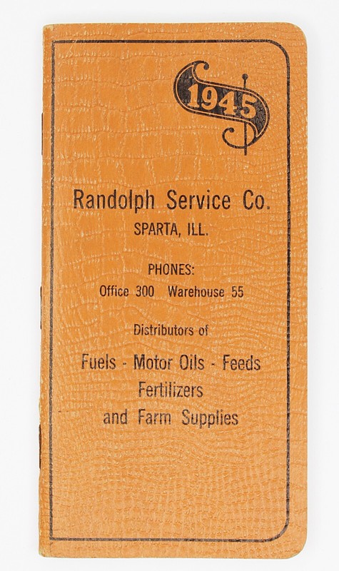 Vintage 1945 RANDOLPH SERVICE CO Sparta IL Calendar Notebook Farm Supplies