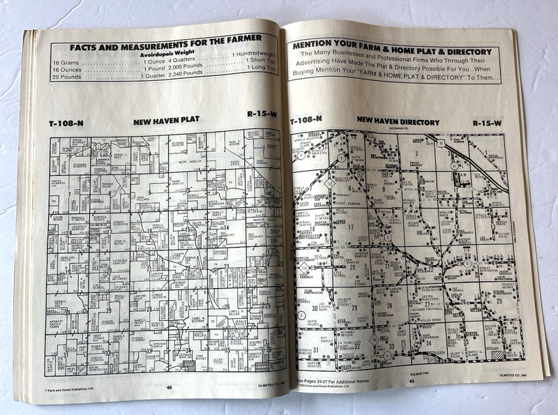 Olmsted County MN Farm & Home Plat Directory Vintage 1995 Rochester Marion Dover gallery