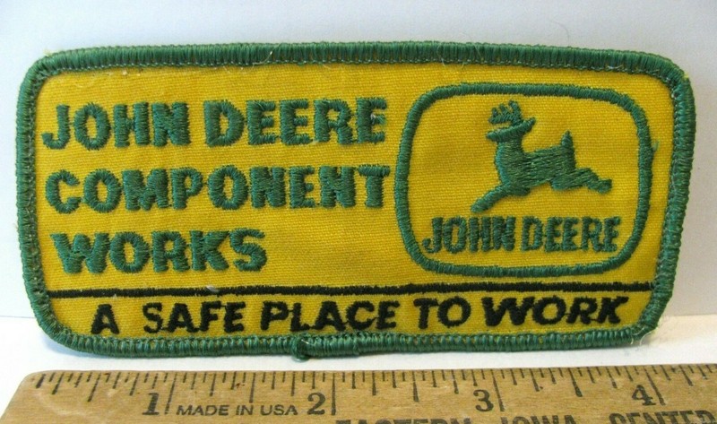 John Deere COMPONENT WORKS Safe Place To Work 4.5″ Embroidered Patch jd uniform