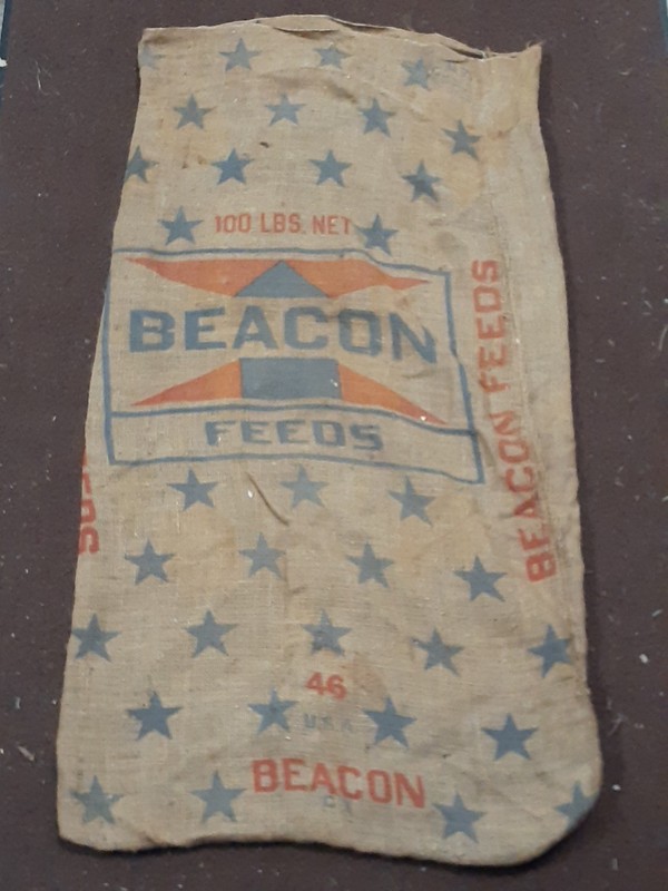 Vintage Burlap Feed Sack Beacon Feeds
