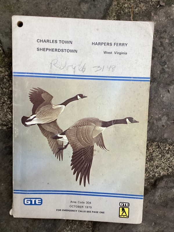 Original 1979 Charlestown, Shepherdstown, Harper’s Ferry WV Phone Book
