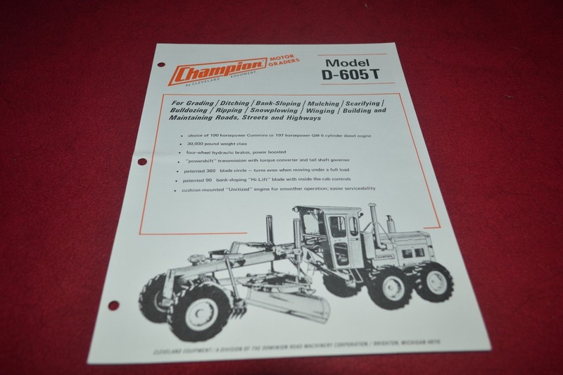 Champion D-605T Motor Grader Dealer’s Brochure DCPA6 ver2