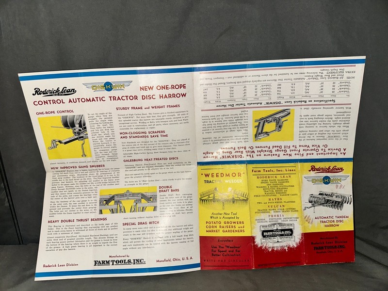 Vintage Roderick Lean Disc Harrow Sales Brochure Pamphlet gallery