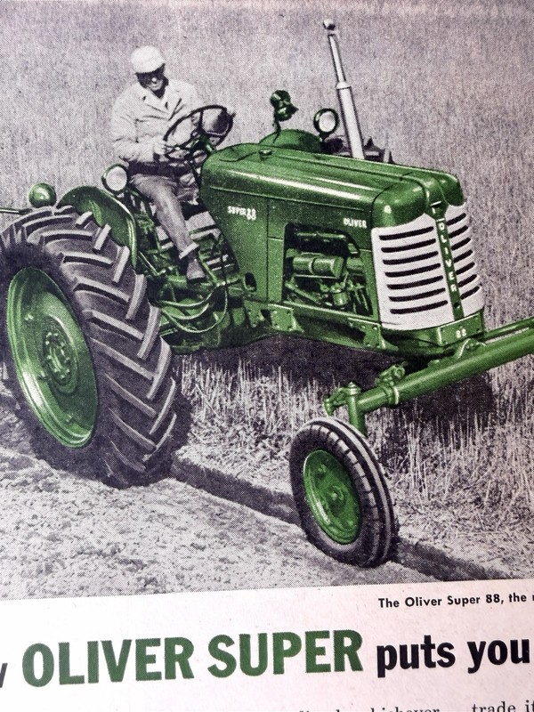 1950s Massey Harris Combine & Oliver Super Tractor Ads - Farming Equipment gallery