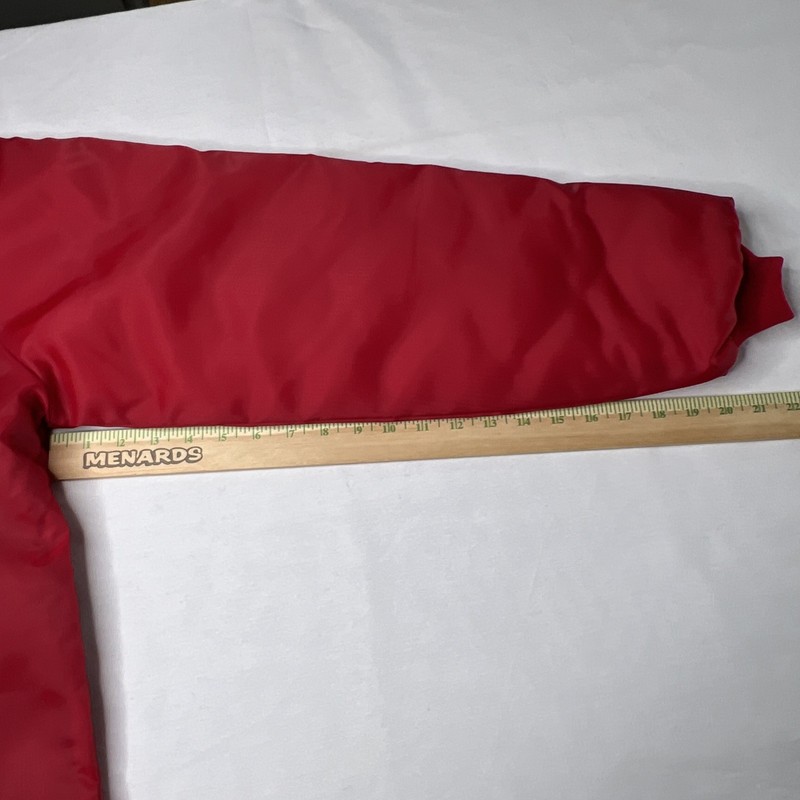 VTG KENT SEED PRODUCTS RED SATIN SHERPA LINED COAT KING LOUIE PRO FIT LARGE gallery