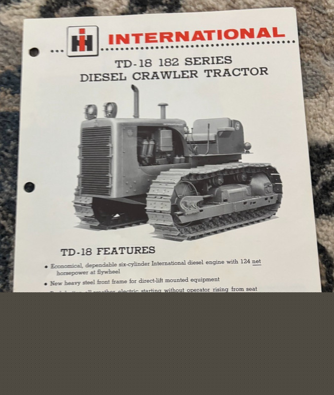 International Harvester TD-18 Crawler Tractor (182 Series) Brochure DCPA26