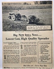 1956 New Idea Farm Equip Manure Spreader #18 Farmer Print Ad Coldwater