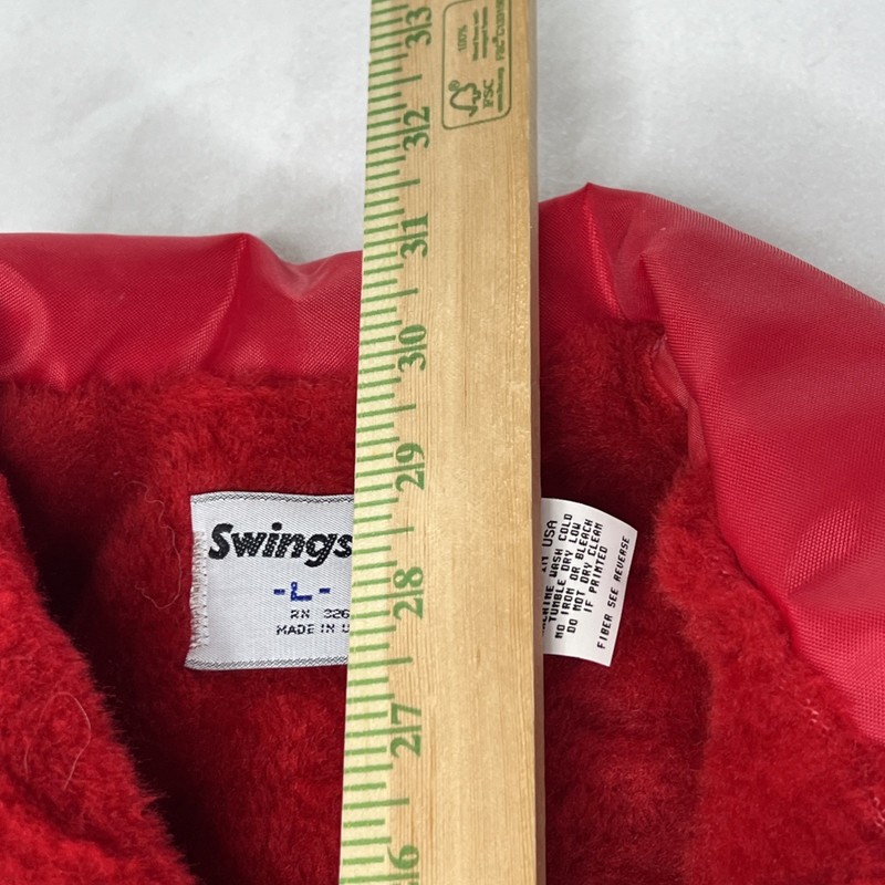 VTG KENT SEED PRODUCTS RED SATIN SHERPA LINED COAT KING LOUIE PRO FIT LARGE gallery