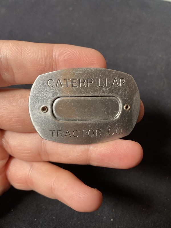 Vintage Caterpillar Tractor Company Employee Badge Rare Salesman Sample