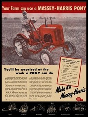 1947 Massey Harris PONY Tractor on the Job NEW METAL SIGN: 9×12″ Free Ship