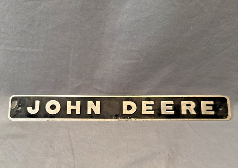 Vintage JOHN DEERE Metal Sign Tractor Farm Vehicle Bulldozer Emblem