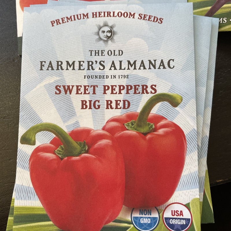The Old Farmer’s Almanac Heirloom Big Red Sweet Pepper Seeds – Approx 30 Seed…