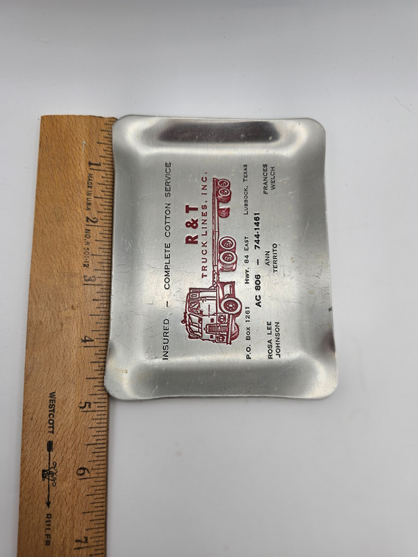 Vintage R T Truck Lines Metal Advertising Tray Lubbock Texas Truck gallery